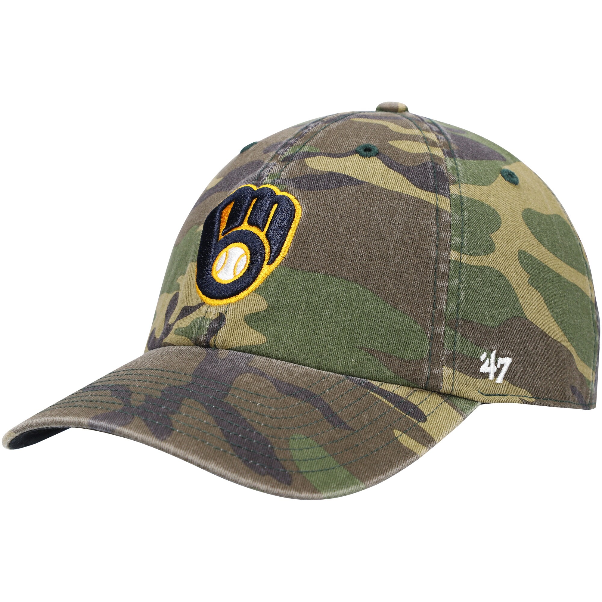 Milwaukee Brewers Jerseys Shop – mens milwaukee brewers 47 camo team clean up adjustable hat Baseball Jerseys and Caps