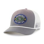 Milwaukee Brewers Jerseys Shop – mens milwaukee brewers 47 graywhite tide sweep rope trucker adjustable hat Baseball Jerseys and Caps