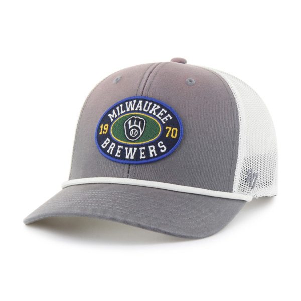 Milwaukee Brewers Jerseys Shop – mens milwaukee brewers 47 graywhite tide sweep rope trucker adjustable hat Baseball Jerseys and Caps