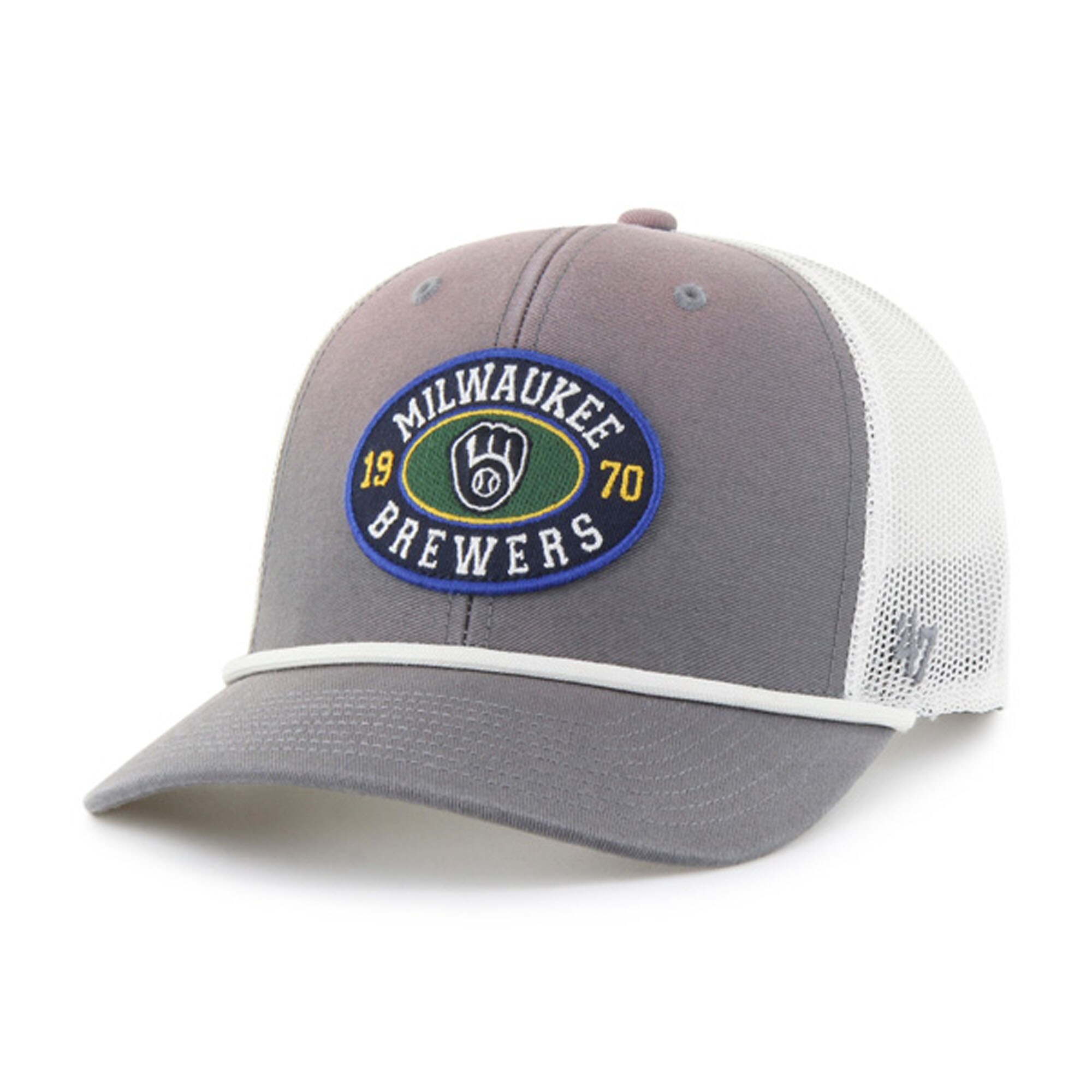 Milwaukee Brewers Jerseys Shop – mens milwaukee brewers 47 graywhite tide sweep rope trucker adjustable hat Baseball Jerseys and Caps