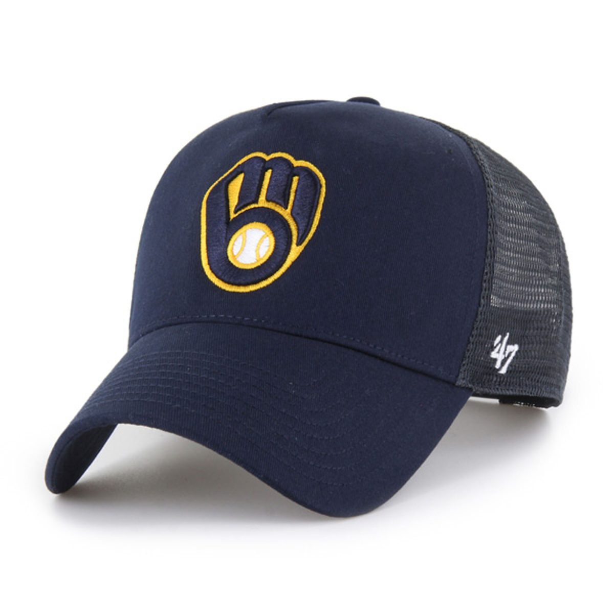 Milwaukee Brewers Jerseys Shop – mens milwaukee brewers 47 navy ballpark offside adjustable trucker hat Baseball Jerseys and Caps