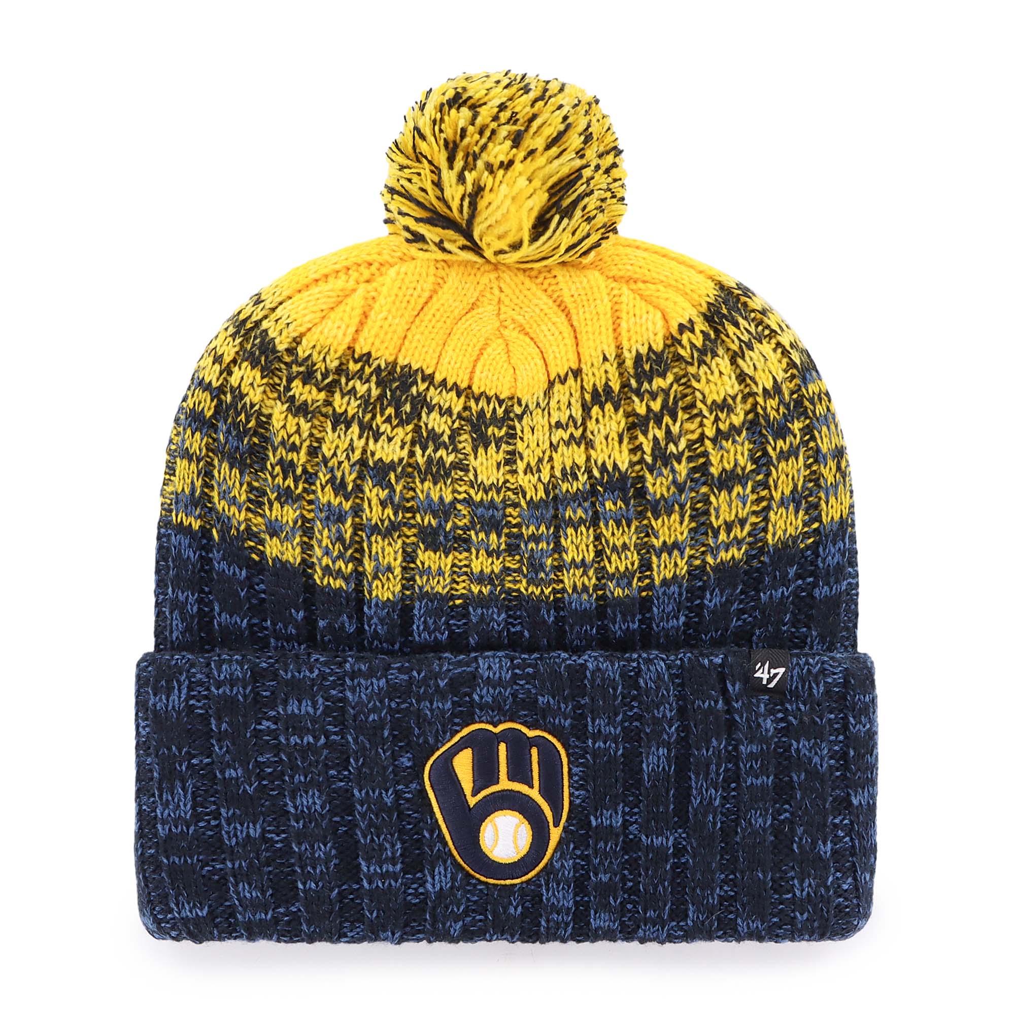 Milwaukee Brewers Jerseys Shop – mens milwaukee brewers 47 navy cascade cuffed knit hat with pom Baseball Jerseys and Caps