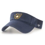 Milwaukee Brewers Jerseys Shop – mens milwaukee brewers 47 navy clean up adjustable visor Baseball Jerseys and Caps