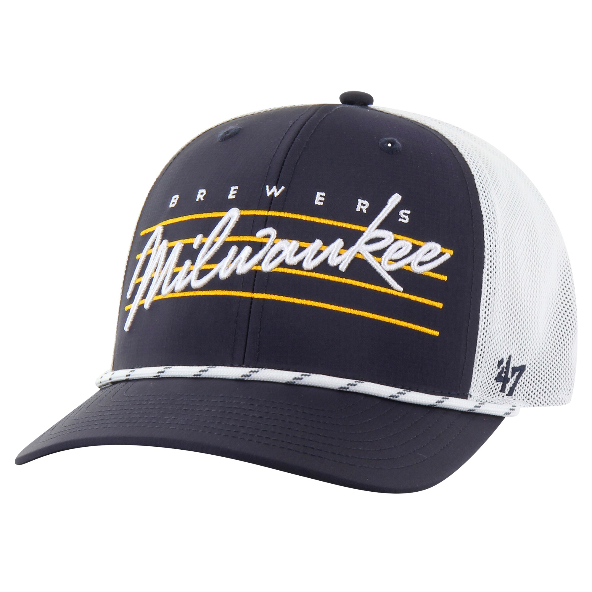 Milwaukee Brewers Jerseys Shop – mens milwaukee brewers 47 navy downburst trucker adjustable hat Baseball Jerseys and Caps