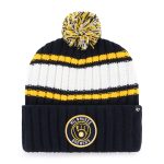 Milwaukee Brewers Jerseys Shop – mens milwaukee brewers 47 navy plateau cuffed knit hat with pom Baseball Jerseys and Caps
