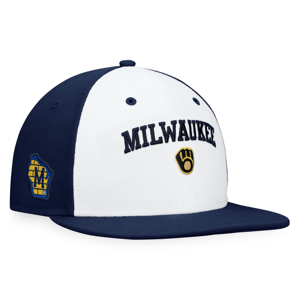 Milwaukee Brewers Jerseys Shop – mens milwaukee brewers fanatics whitenavy iconic color blocked fitted hat Baseball Jerseys and Caps