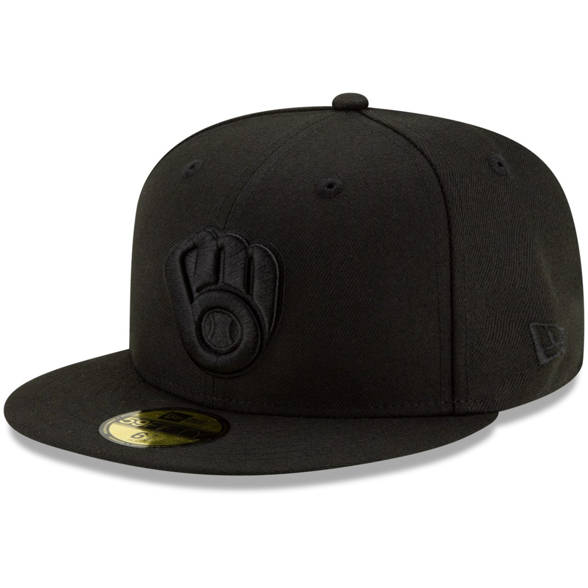 Milwaukee Brewers Jerseys Shop – mens milwaukee brewers new era black black on black 59fifty fitted hat Baseball Jerseys and Caps