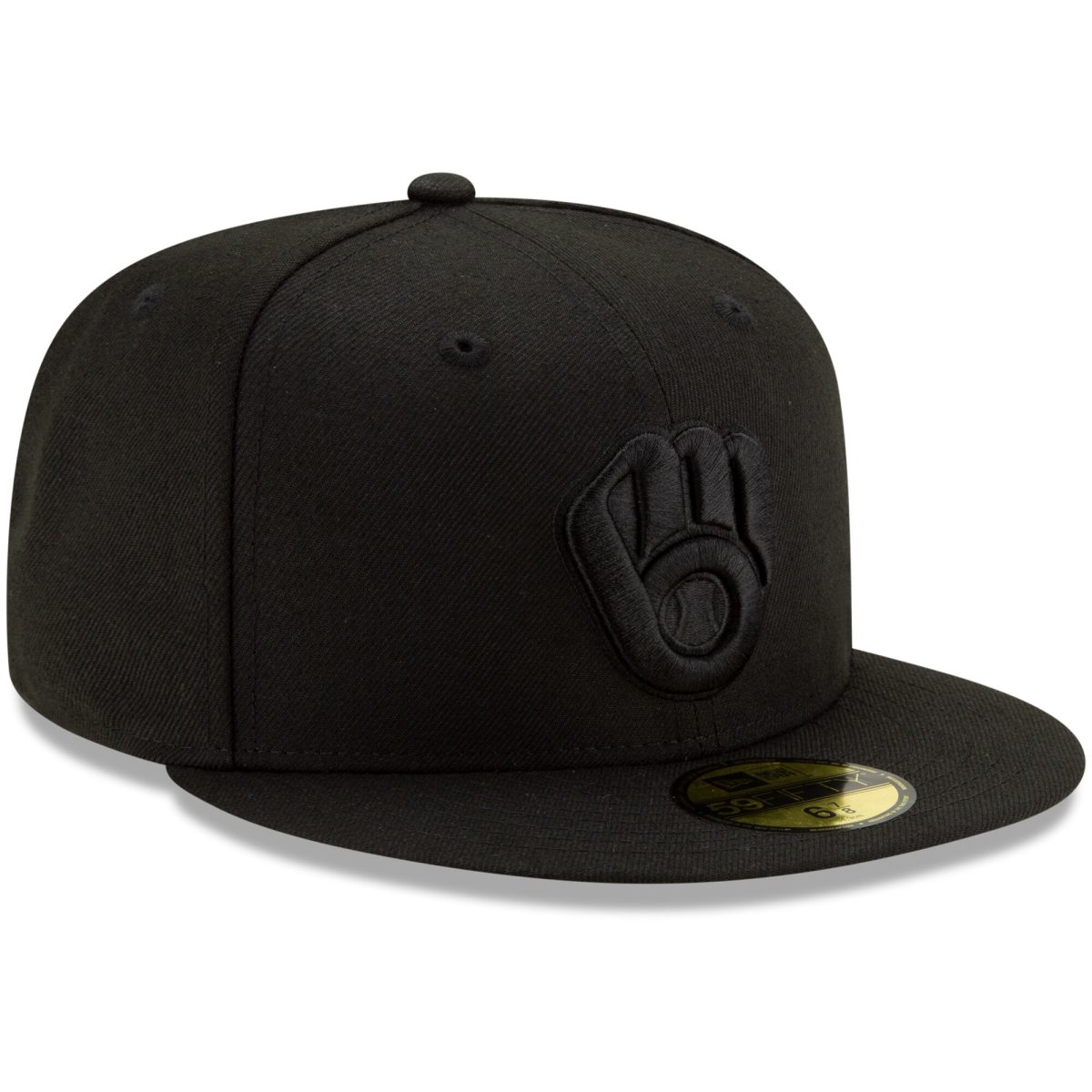 Milwaukee Brewers Jerseys Shop – mens milwaukee brewers new era black black on black 59fifty fitted hat Baseball Jerseys and Caps