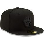 Milwaukee Brewers Jerseys Shop – mens milwaukee brewers new era black black on black 59fifty fitted hat Baseball Jerseys and Caps