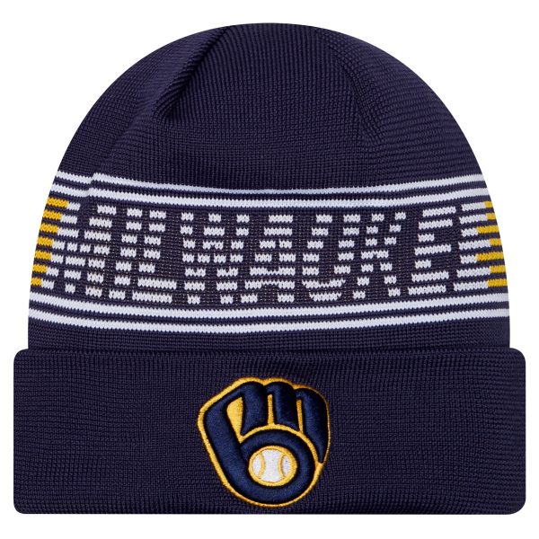 Milwaukee Brewers Jerseys Shop – mens milwaukee brewers new era navy authentic collection cuffed knit hat Baseball Jerseys and Caps