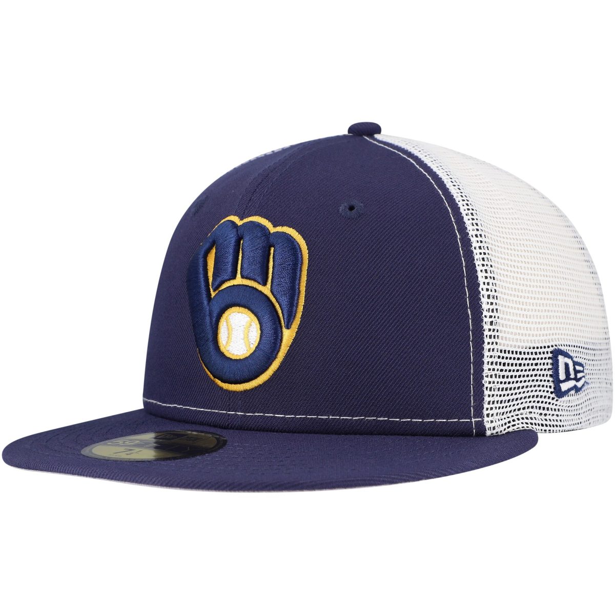 Milwaukee Brewers Jerseys Shop – mens milwaukee brewers new era navy team color 59fifty trucker fitted hat Baseball Jerseys and Caps