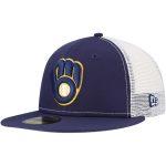 Milwaukee Brewers Jerseys Shop – mens milwaukee brewers new era navy team color 59fifty trucker fitted hat Baseball Jerseys and Caps