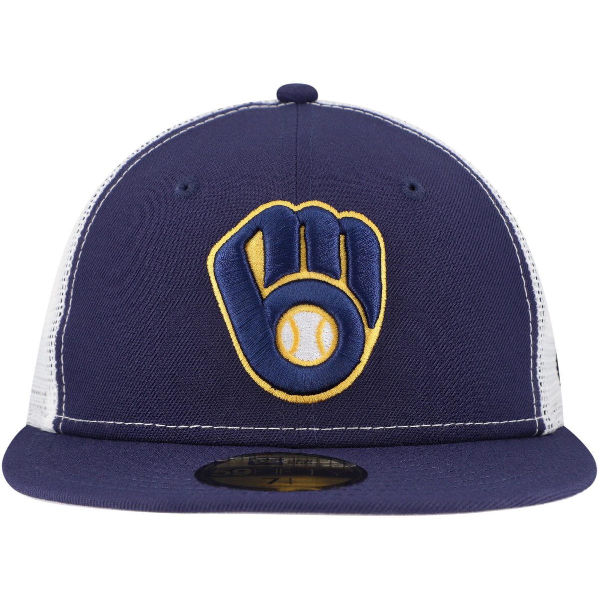 Milwaukee Brewers Jerseys Shop – mens milwaukee brewers new era navy team color 59fifty trucker fitted hat Baseball Jerseys and Caps