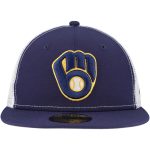 Milwaukee Brewers Jerseys Shop – mens milwaukee brewers new era navy team color 59fifty trucker fitted hat Baseball Jerseys and Caps
