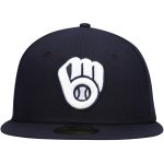 Milwaukee Brewers Jerseys Shop – mens milwaukee brewers new era navy white logo 59fifty fitted hat Baseball Jerseys and Caps