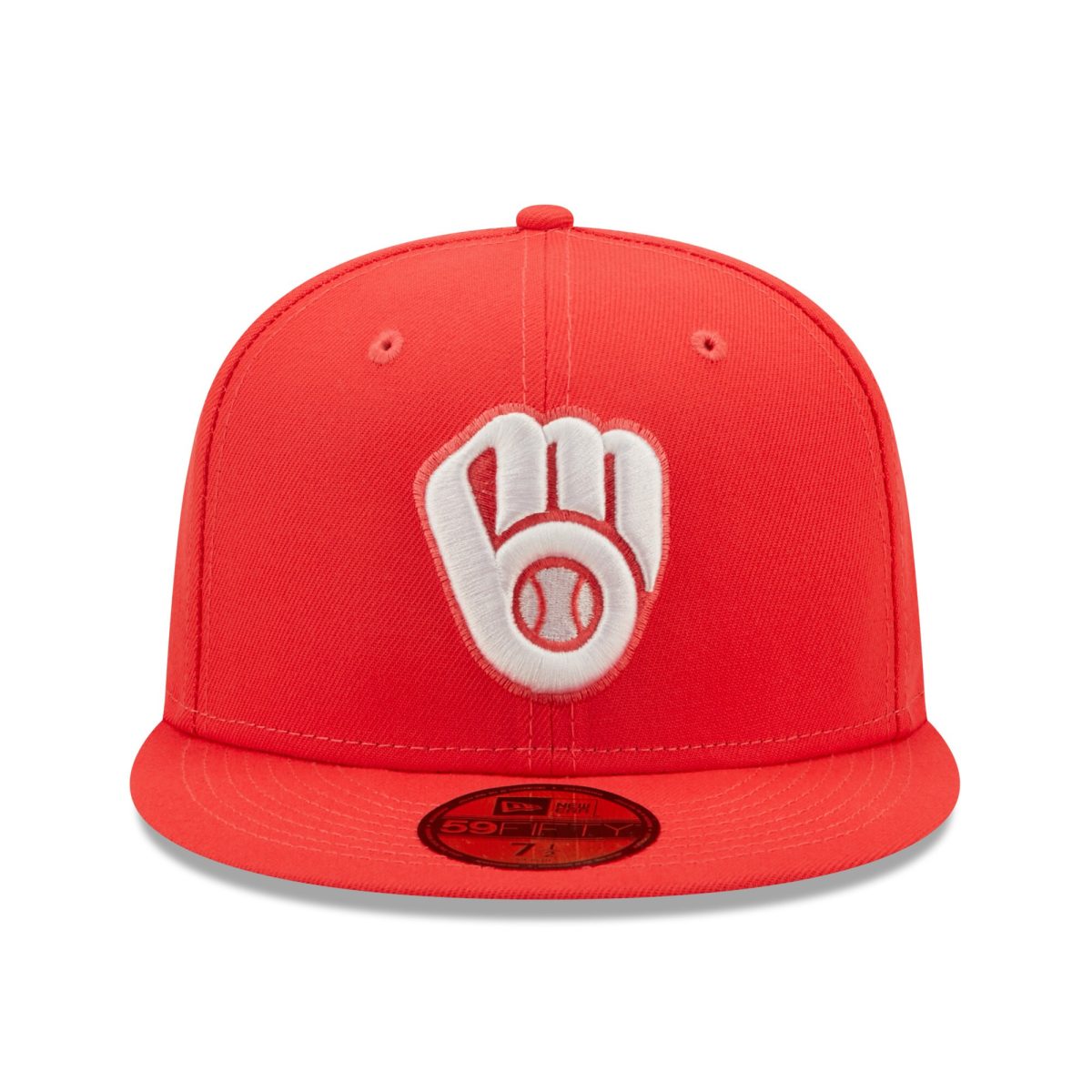Milwaukee Brewers Jerseys Shop – mens milwaukee brewers new era red lava highlighter logo 59fifty fitted hat Baseball Jerseys and Caps