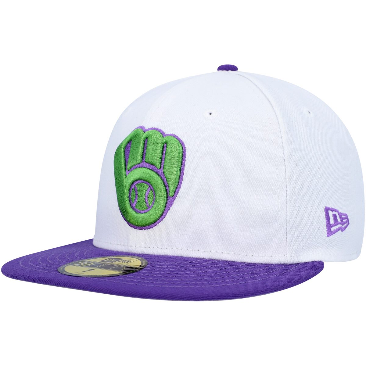 Milwaukee Brewers Jerseys Shop – mens milwaukee brewers new era white 50th anniversary side patch 59fifty fitted hat Baseball Jerseys and Caps