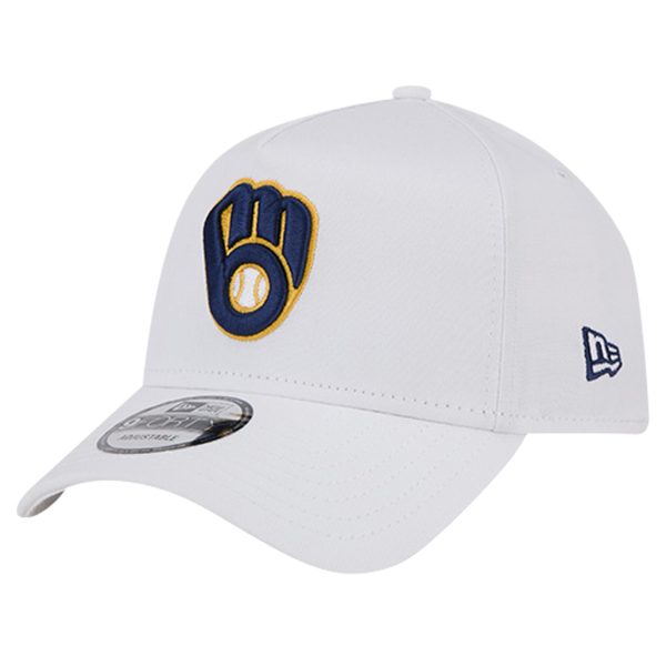 Milwaukee Brewers Jerseys Shop – mens milwaukee brewers new era white tc a-frame 9forty adjustable hat Baseball Jerseys and Caps