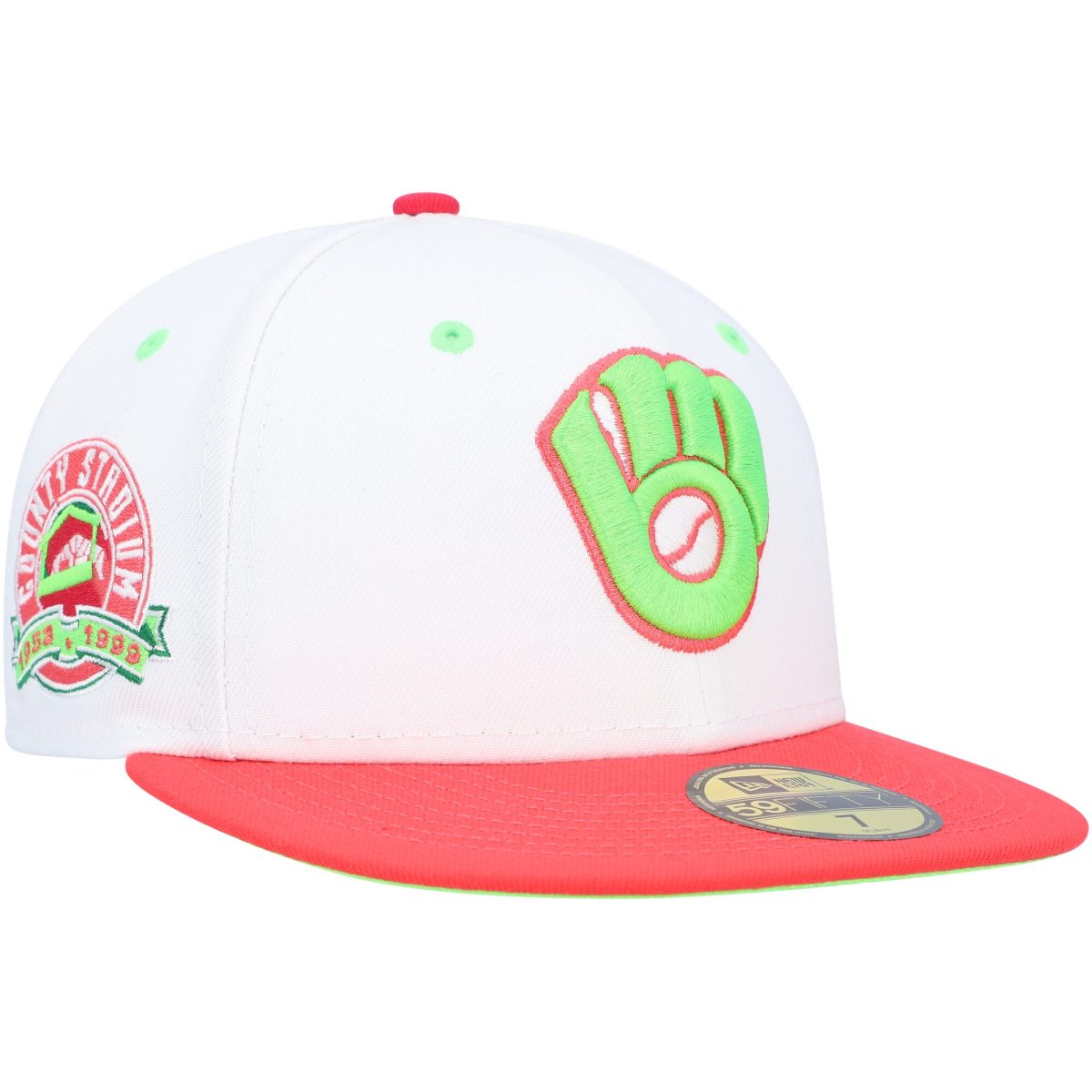 Milwaukee Brewers Jerseys Shop – mens milwaukee brewers new era whitecoral county stadium strawberry lolli 59fifty fitted hat Baseball Jerseys and Caps