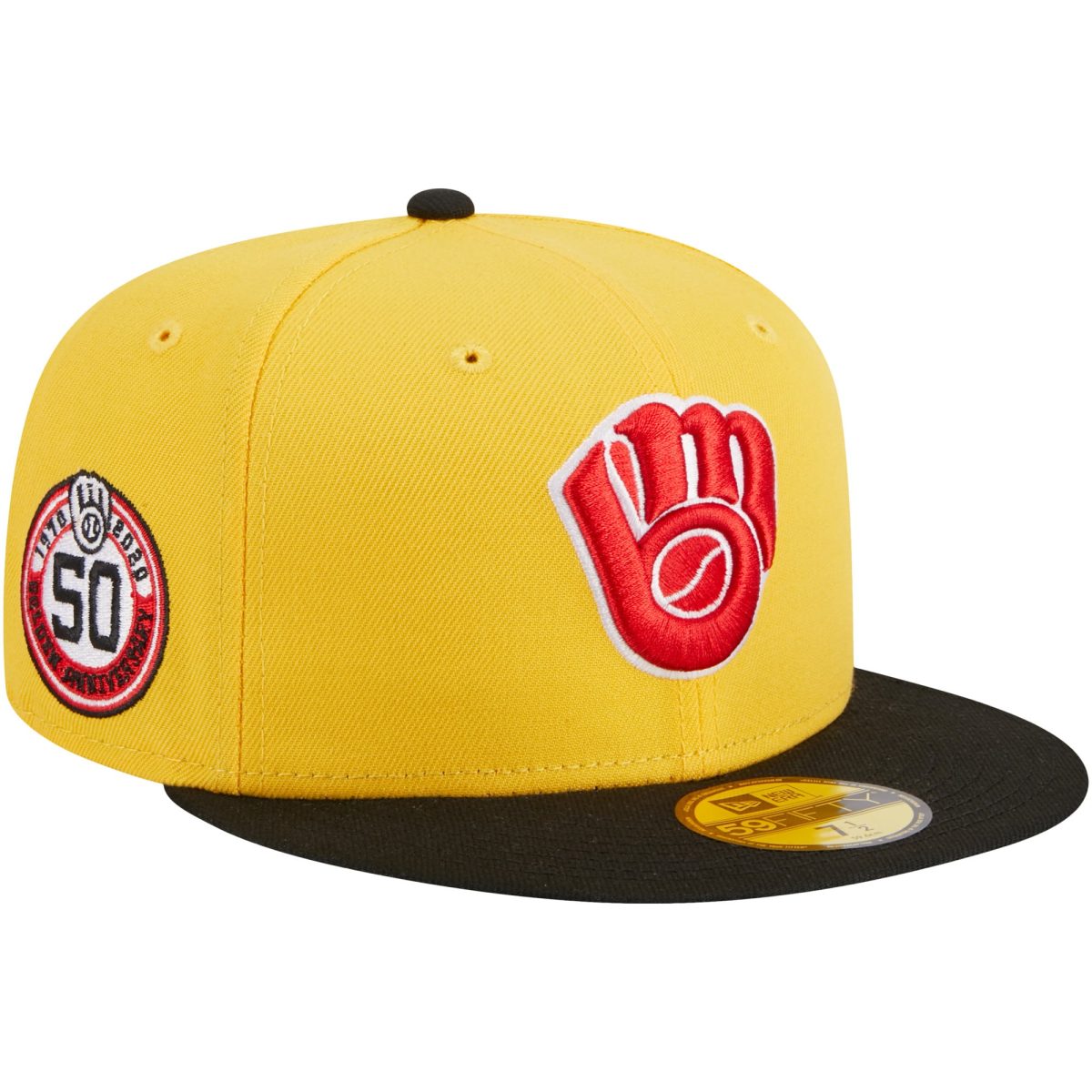 Milwaukee Brewers Jerseys Shop – mens milwaukee brewers new era yellowblack grilled 59fifty fitted hat Baseball Jerseys and Caps