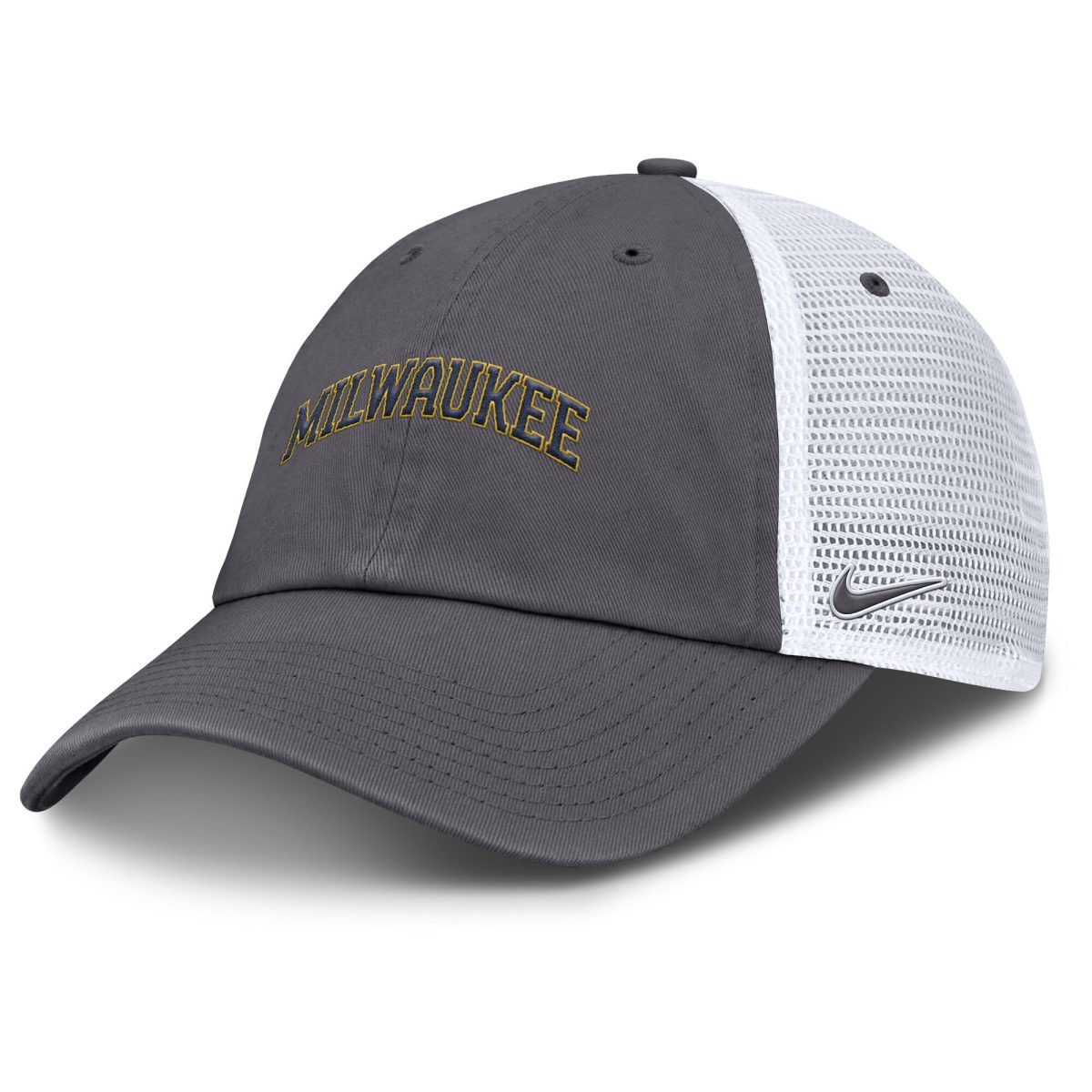 Milwaukee Brewers Jerseys Shop – mens milwaukee brewers nike gray wordmark club adjustable trucker hat Baseball Jerseys and Caps