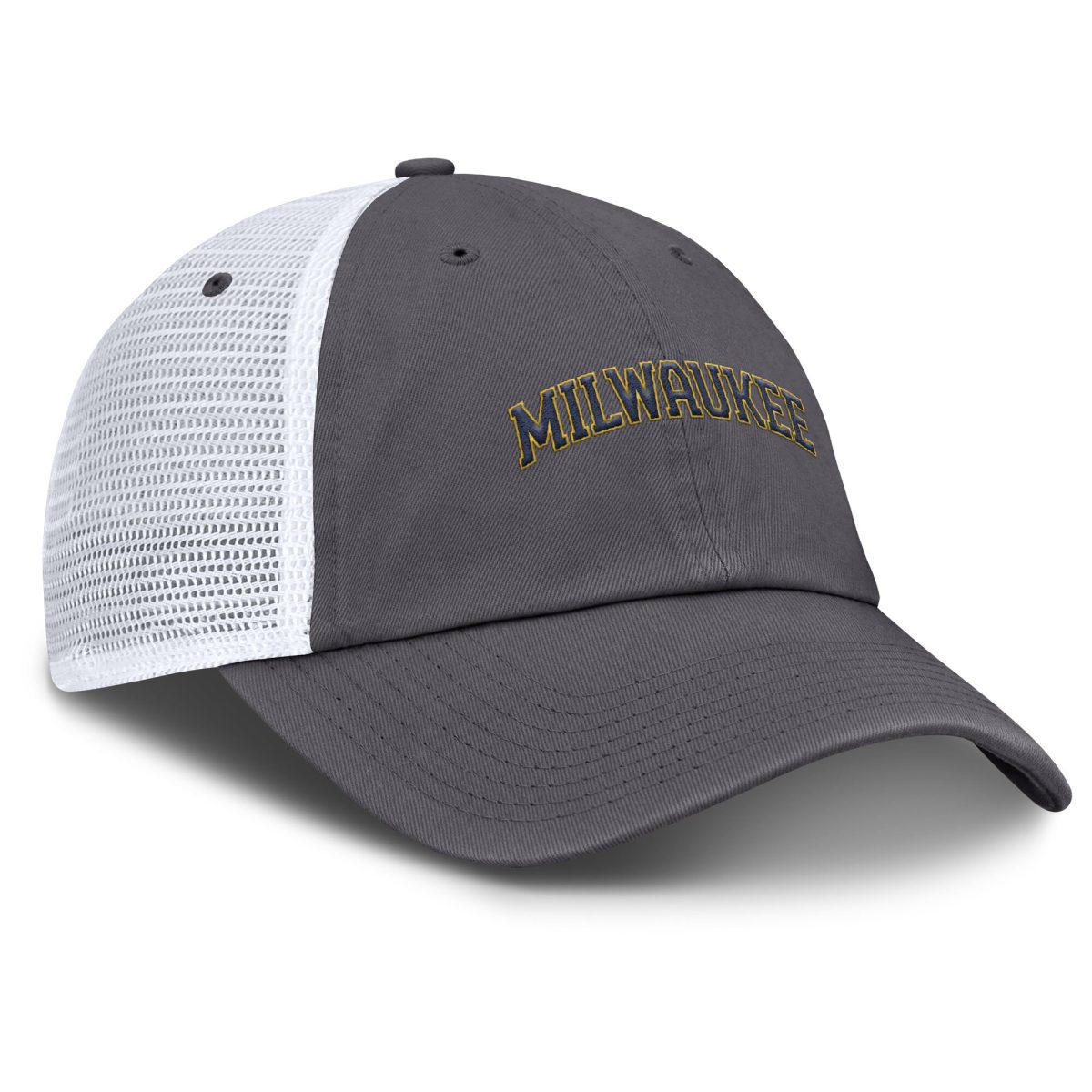 Milwaukee Brewers Jerseys Shop – mens milwaukee brewers nike gray wordmark club adjustable trucker hat Baseball Jerseys and Caps