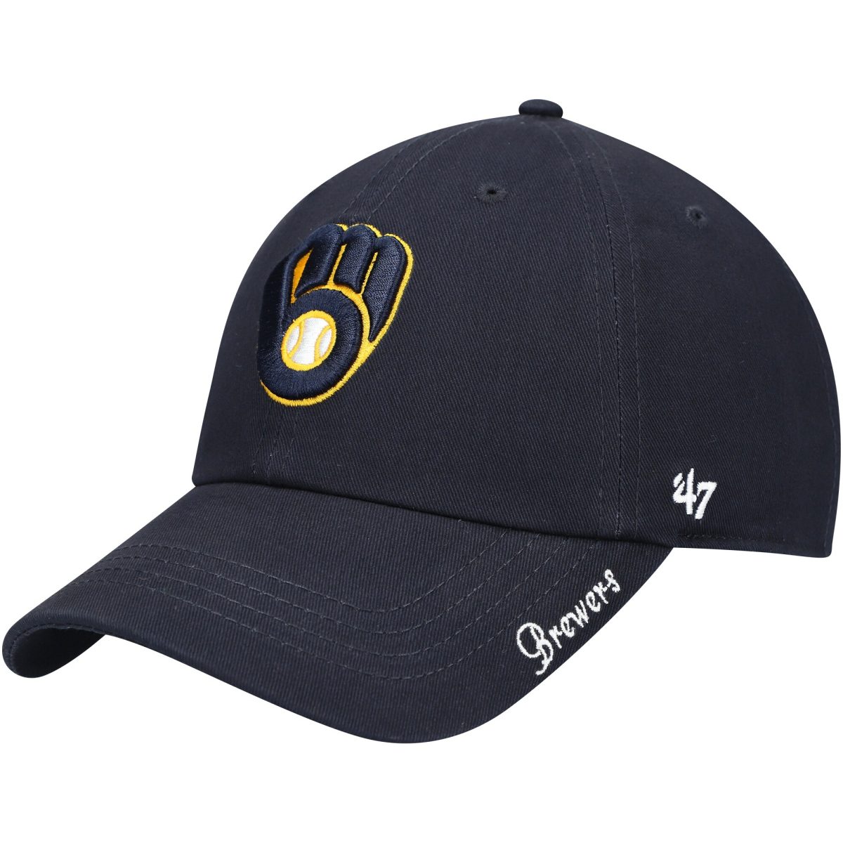Milwaukee Brewers Jerseys Shop – womens milwaukee brewers 47 navy team miata clean up adjustable hat Baseball Jerseys and Caps
