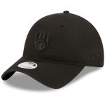 Milwaukee Brewers Jerseys Shop – womens milwaukee brewers new era black on black core classic ii 9twenty adjustable hat Baseball Jerseys and Caps