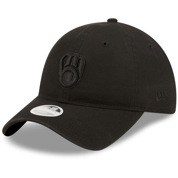 Milwaukee Brewers Jerseys Shop – womens milwaukee brewers new era black on black core classic ii 9twenty adjustable hat Baseball Jerseys and Caps