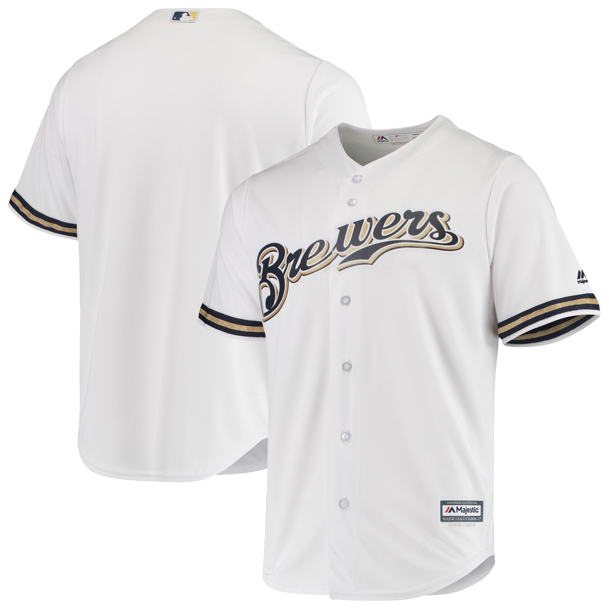 Milwaukee Brewers Jerseys Shop – mens milwaukee brewers majestic white team official jersey Baseball Jerseys and Caps